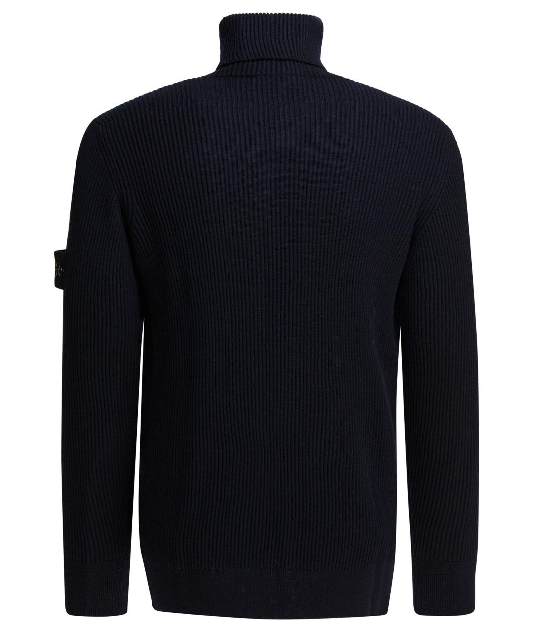 STONE ISLAND Синяя хлопковая водолазка, фото 2