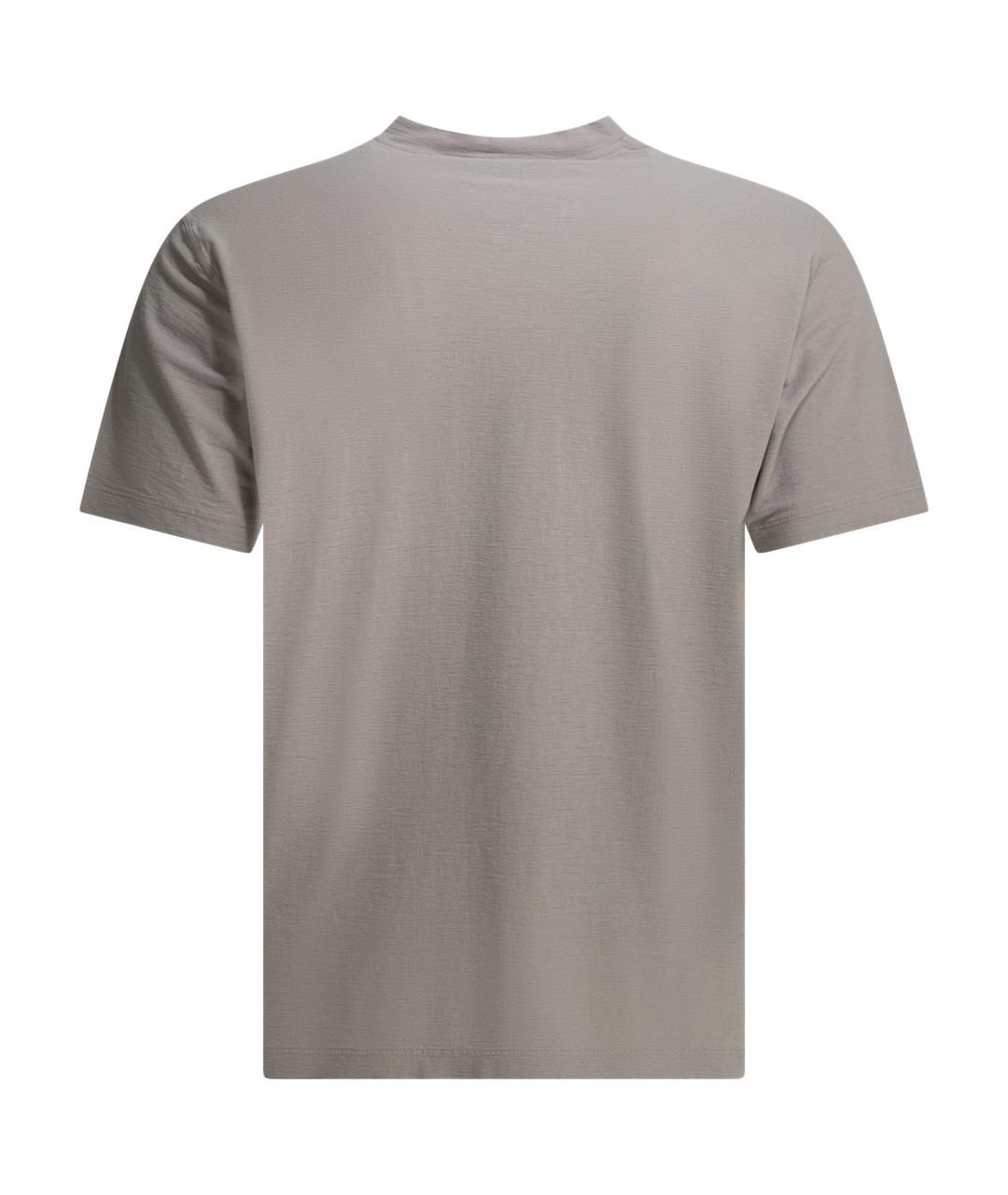 STONE ISLAND Серая хлопковая футболка, фото 2