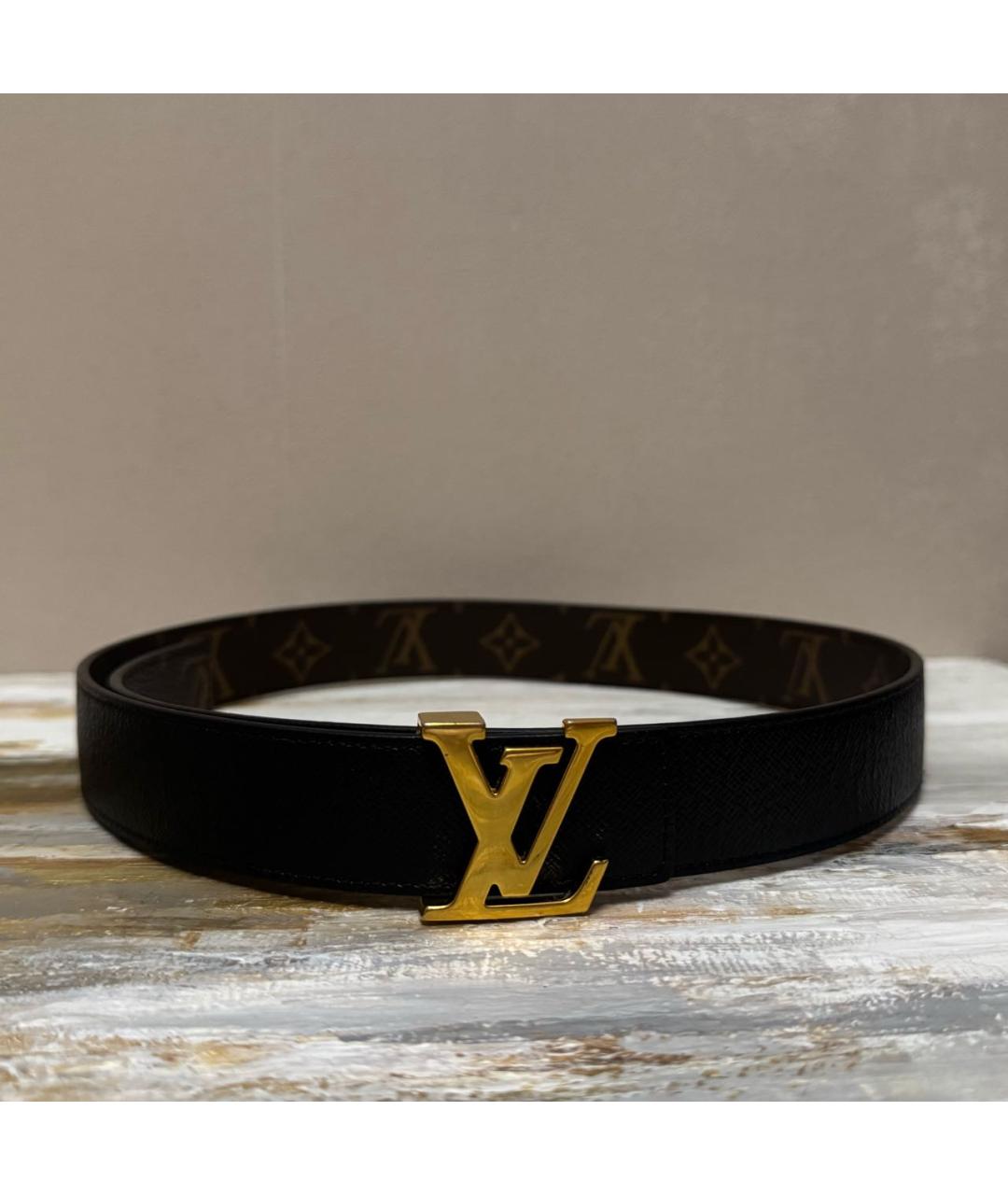 LOUIS VUITTON Коричневый кожаный ремень, фото 6