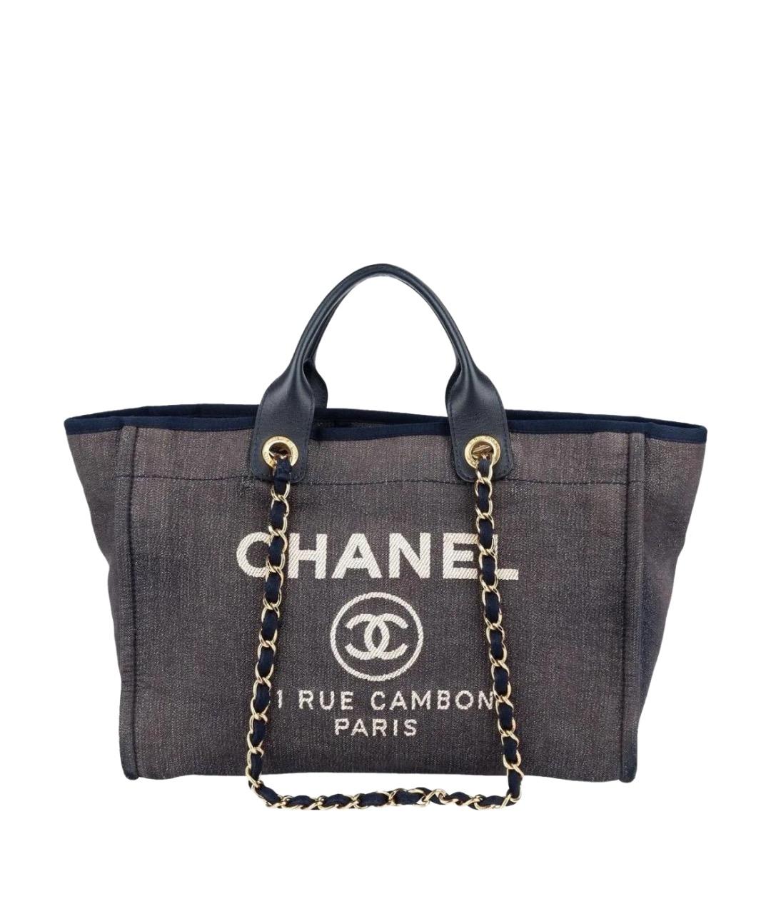 CHANEL Синяя деним сумка тоут, фото 10