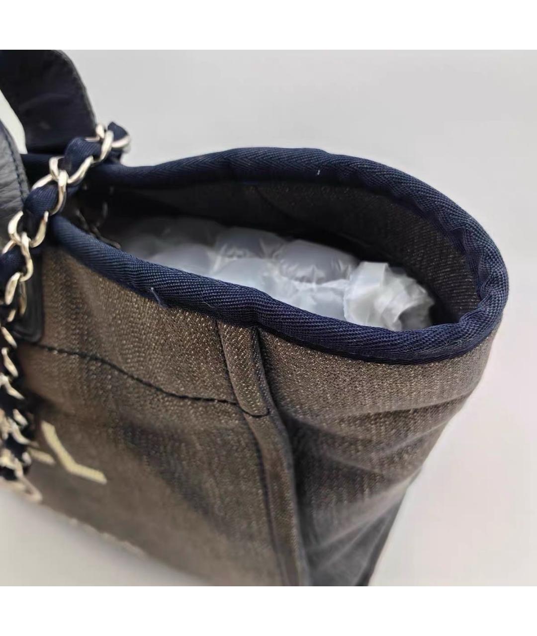 CHANEL Синяя деним сумка тоут, фото 6