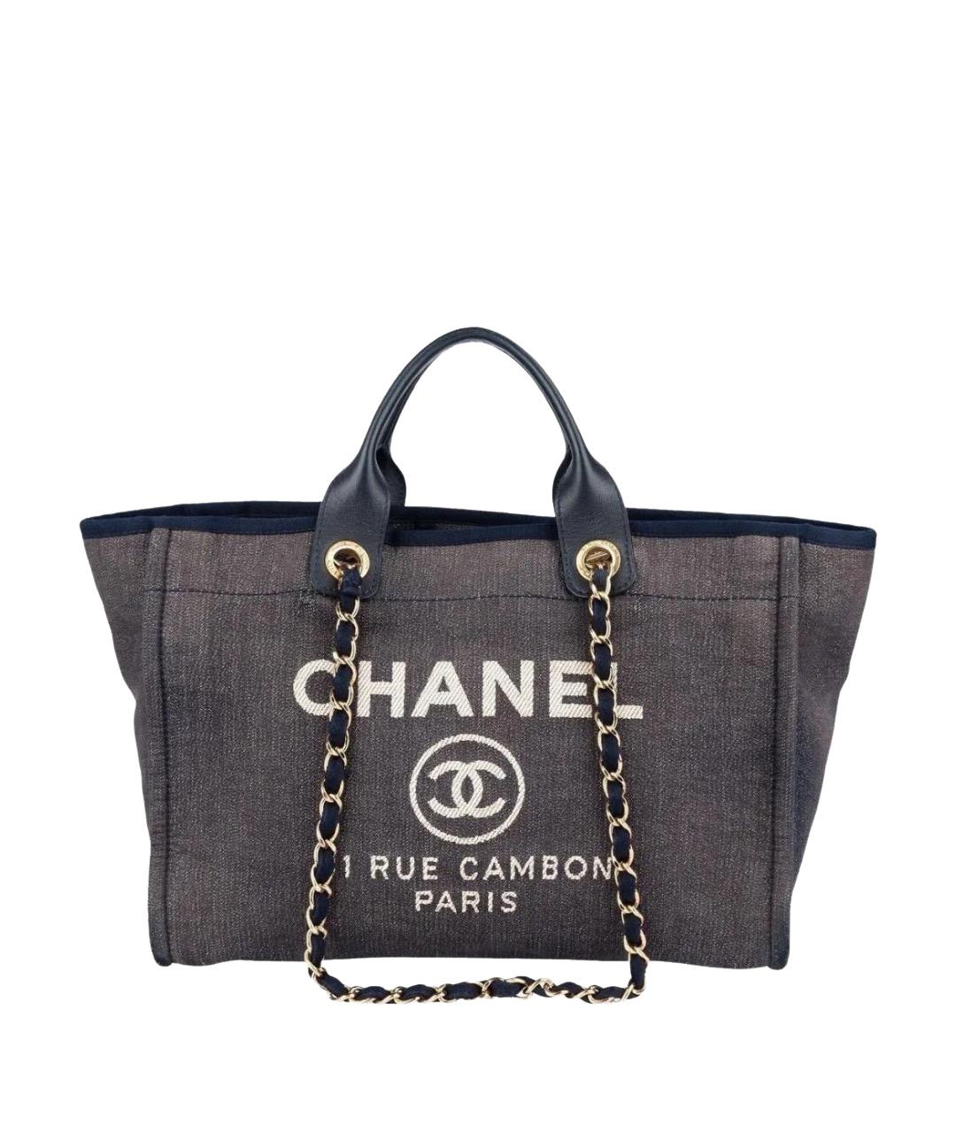 CHANEL Синяя деним сумка тоут, фото 1