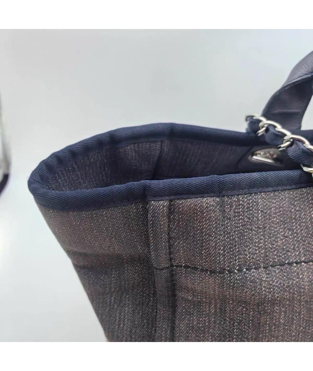 CHANEL Синяя деним сумка тоут, фото 8