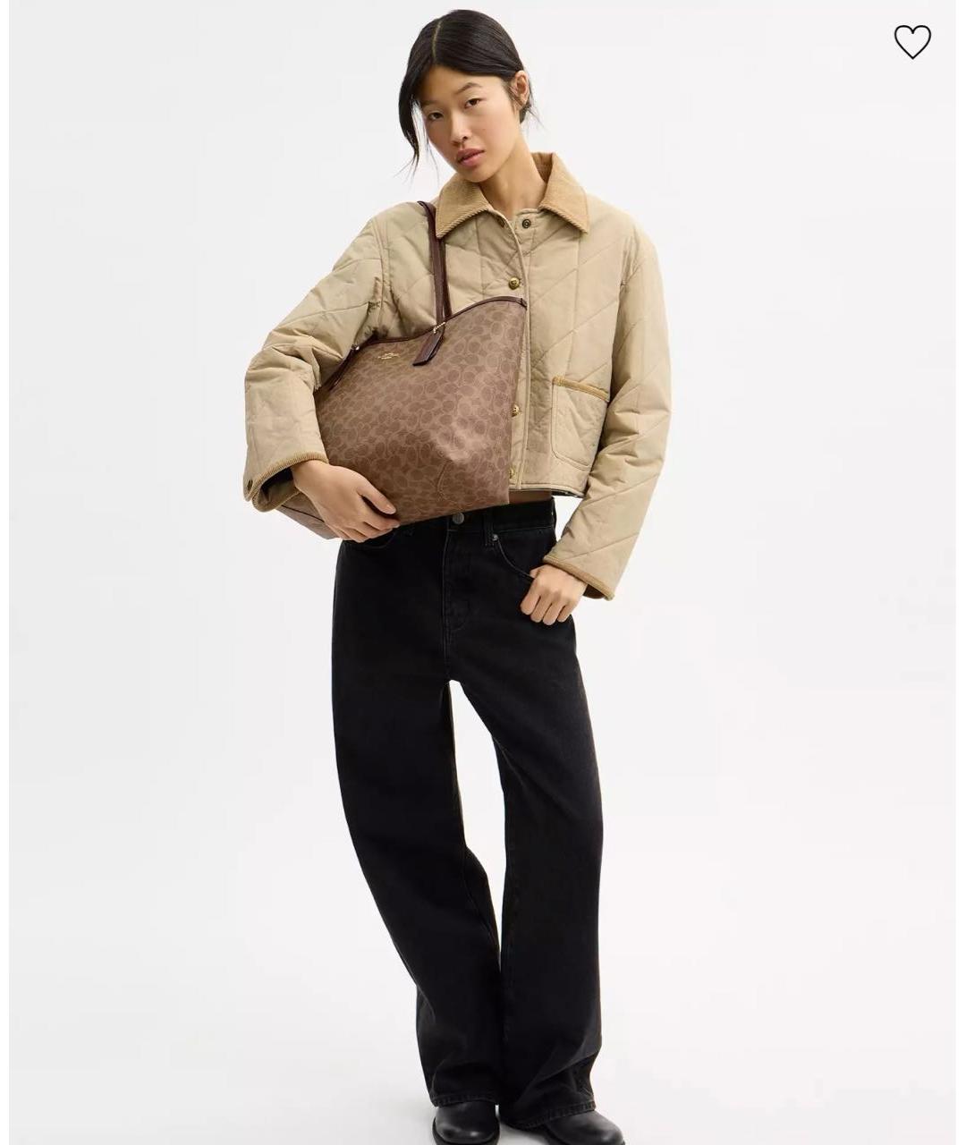 COACH Бежевая сумка тоут, фото 4