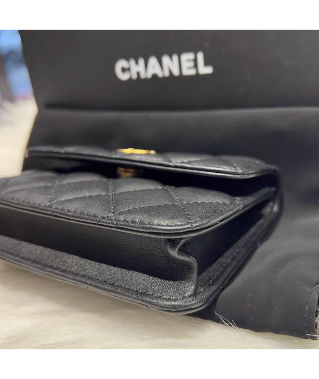 CHANEL Черная кожаная сумка через плечо, фото 5