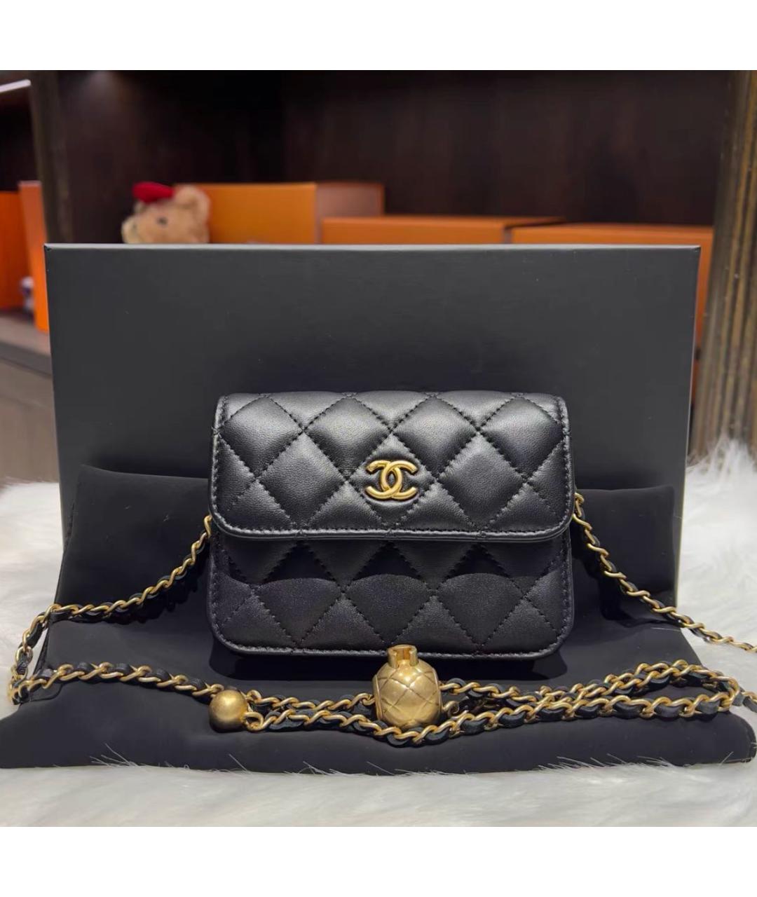 CHANEL Черная кожаная сумка через плечо, фото 3