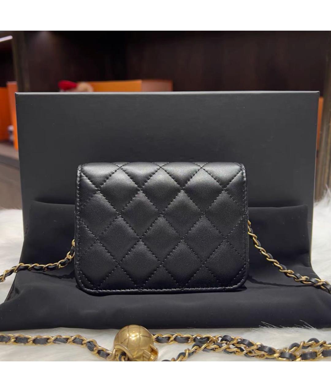 CHANEL Черная кожаная сумка через плечо, фото 4