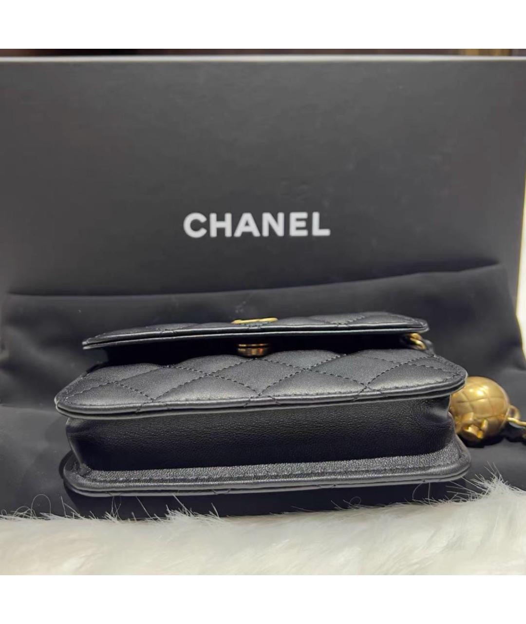 CHANEL Черная кожаная сумка через плечо, фото 6