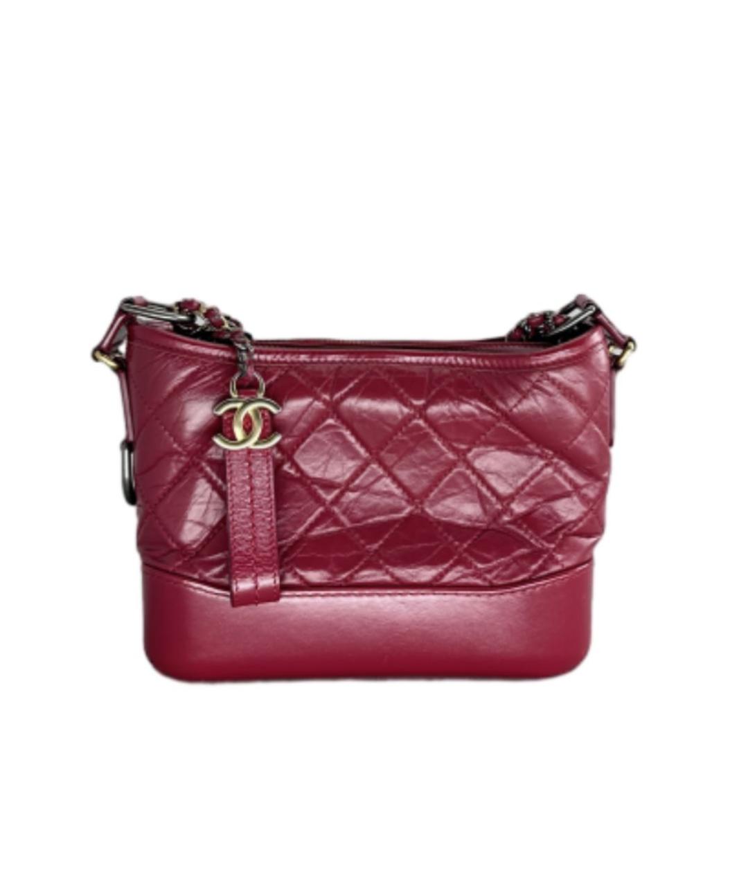 CHANEL Бордовая кожаная сумка через плечо, фото 6