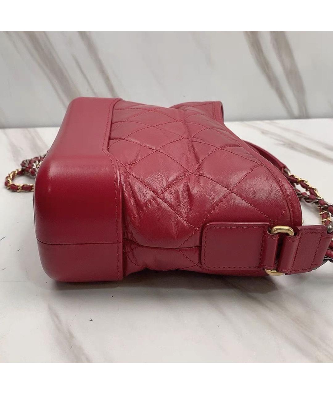 CHANEL Бордовая кожаная сумка через плечо, фото 5