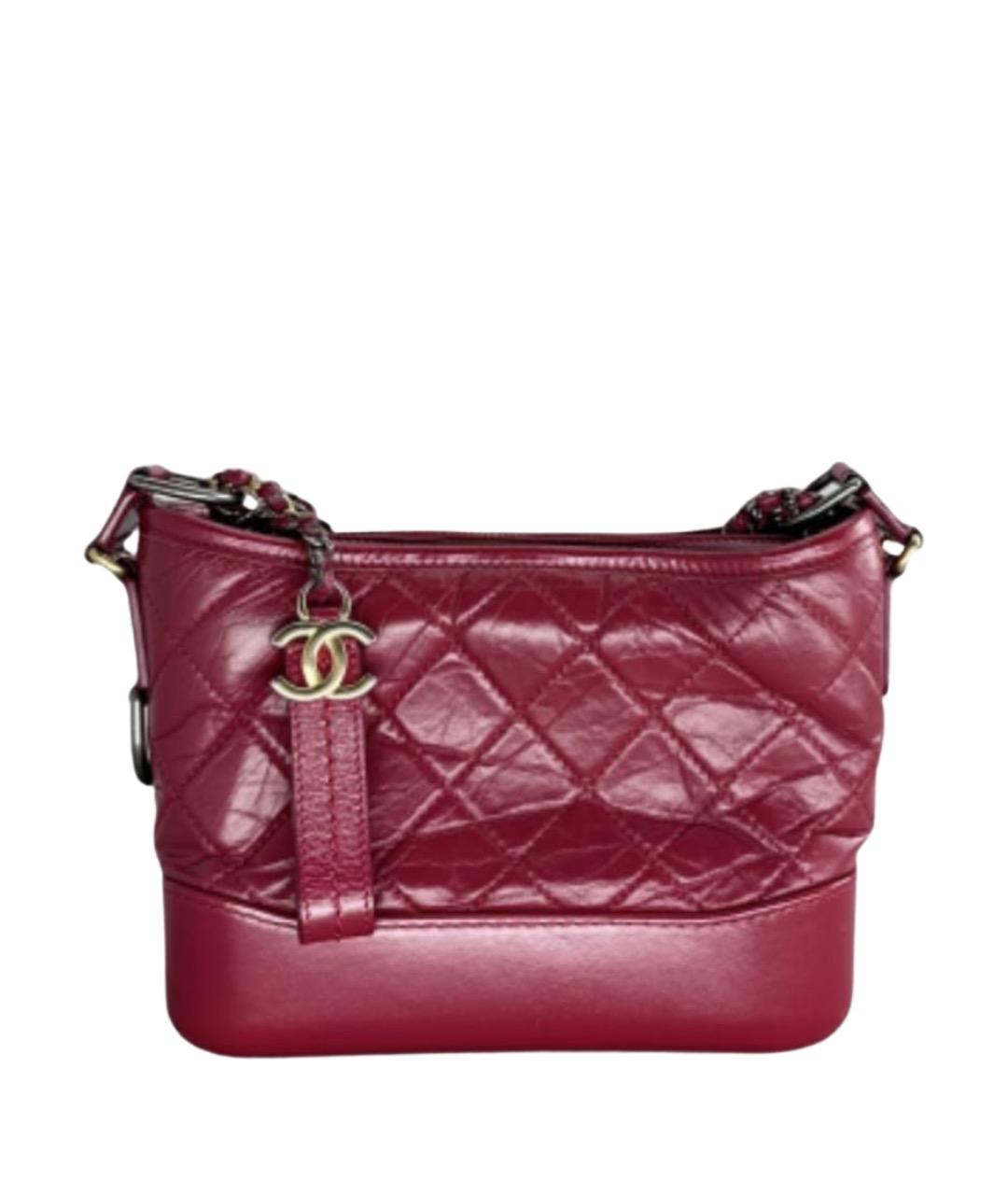 CHANEL Бордовая кожаная сумка через плечо, фото 1