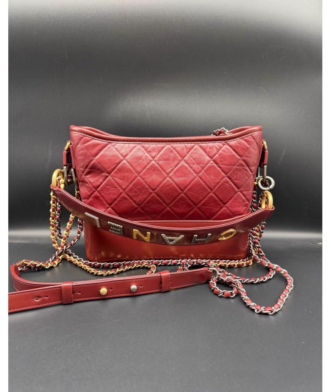 CHANEL Красная кожаная сумка через плечо, фото 2