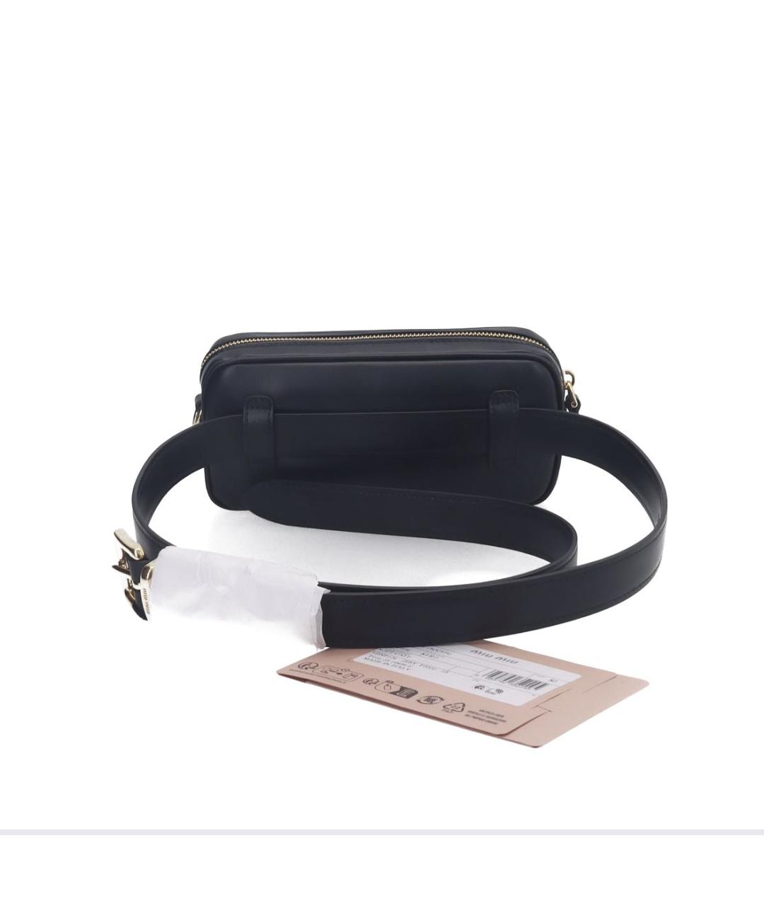 MIU MIU Черная кожаная поясная сумка, фото 4