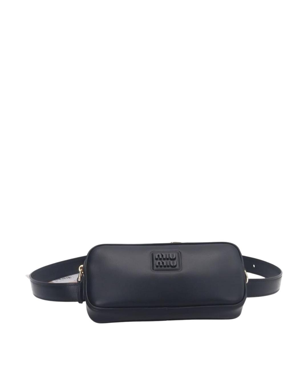 MIU MIU Черная кожаная поясная сумка, фото 1