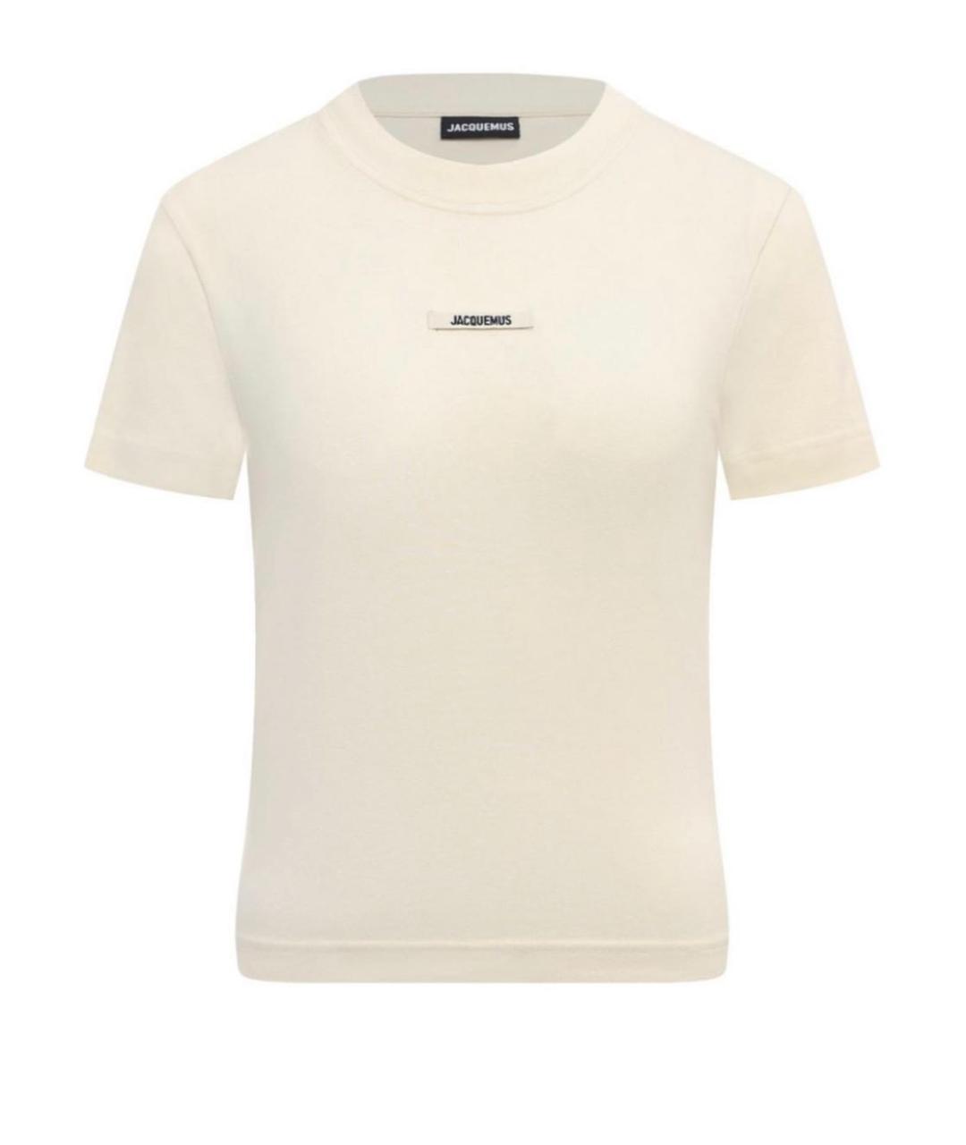 JACQUEMUS Бежевая хлопковая футболка, фото 1