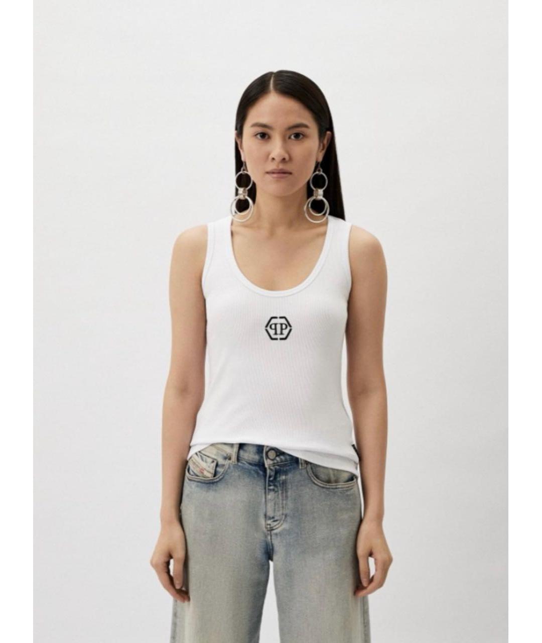PHILIPP PLEIN Белая хлопковая майка, фото 5