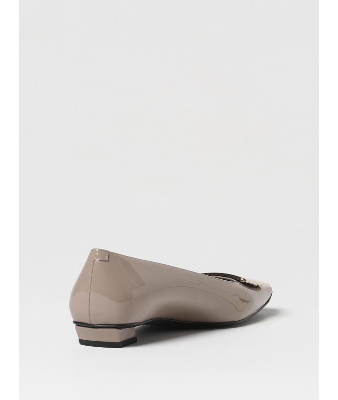 ROGER VIVIER Серые кожаные балетки, фото 3