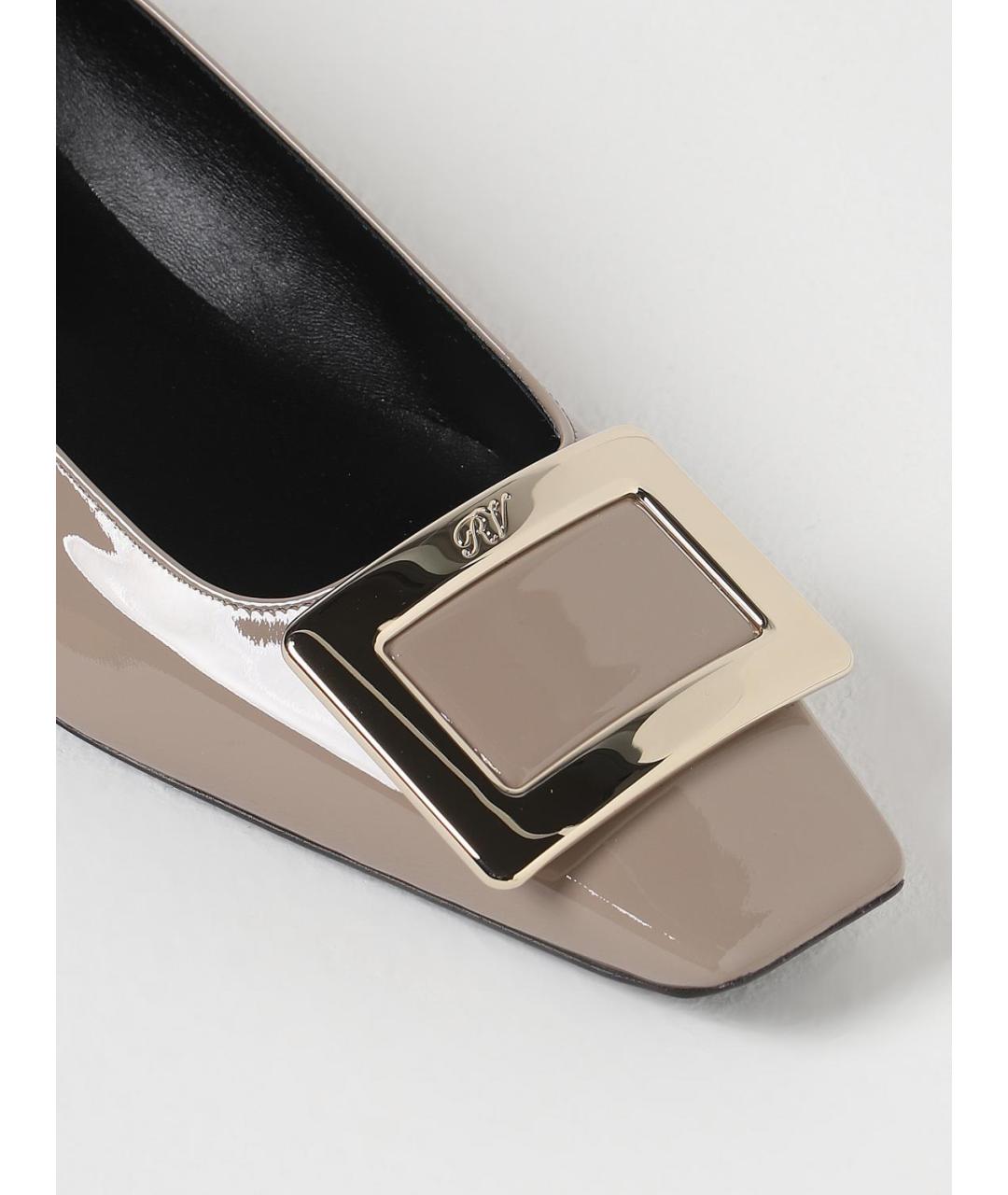 ROGER VIVIER Серые кожаные балетки, фото 4