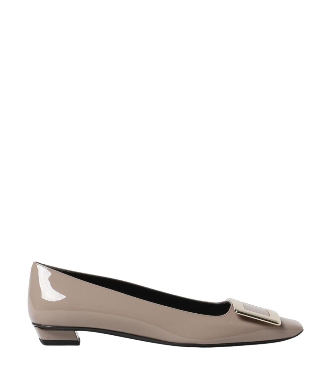ROGER VIVIER Серые кожаные балетки, фото 1