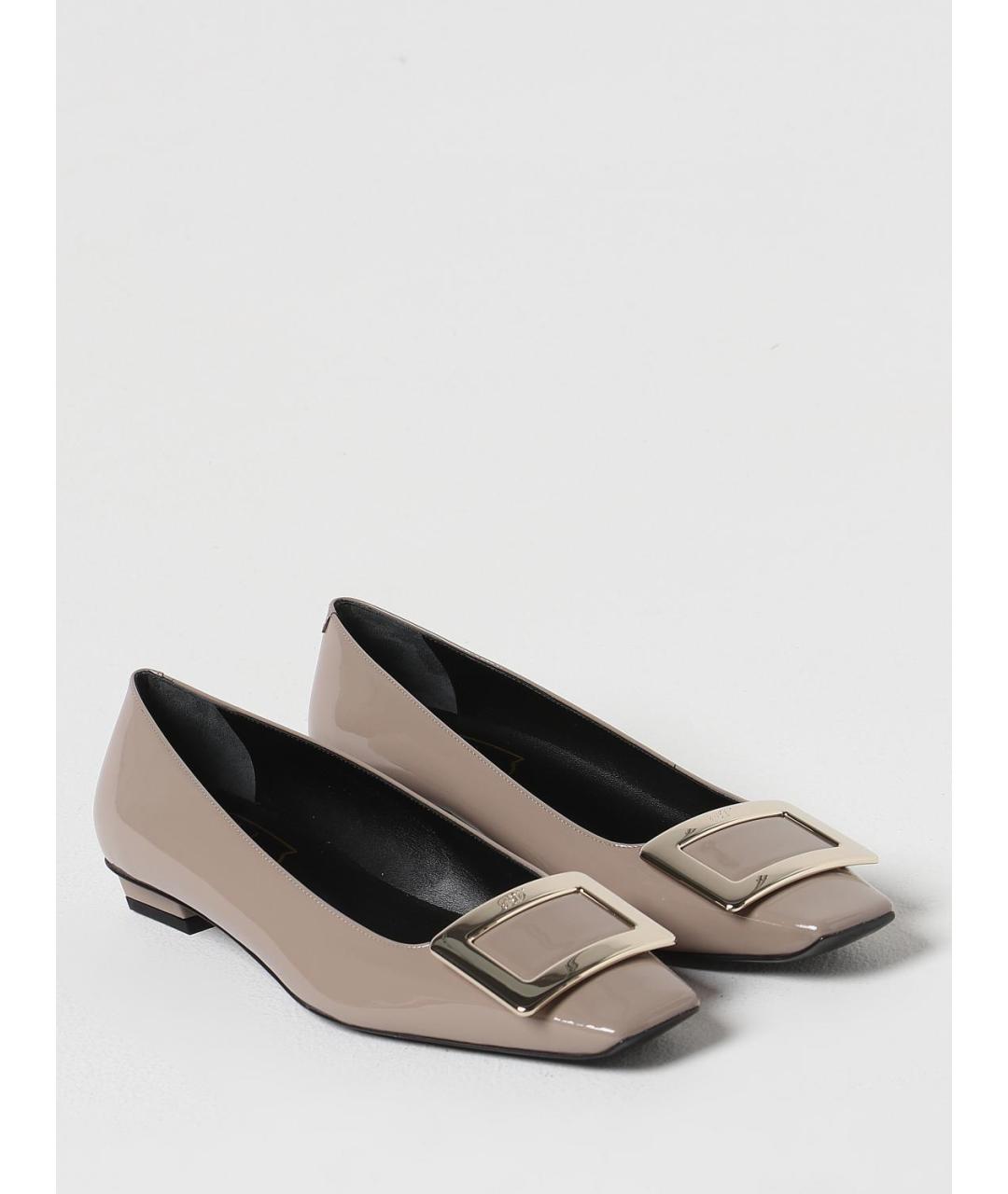 ROGER VIVIER Серые кожаные балетки, фото 2