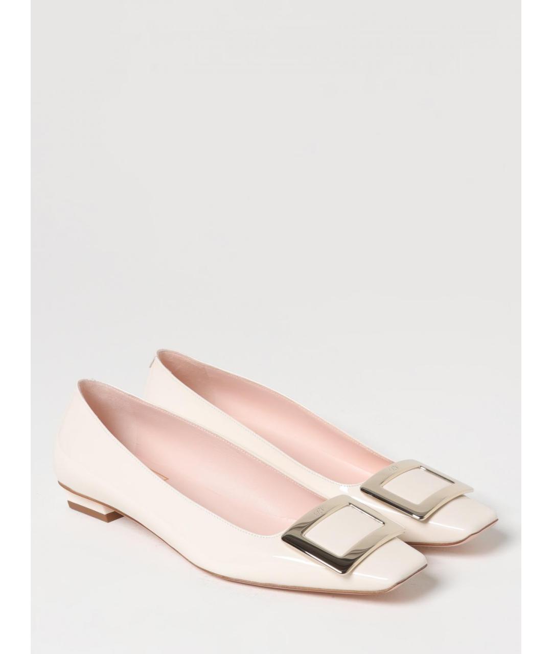 ROGER VIVIER Бежевые кожаные балетки, фото 2