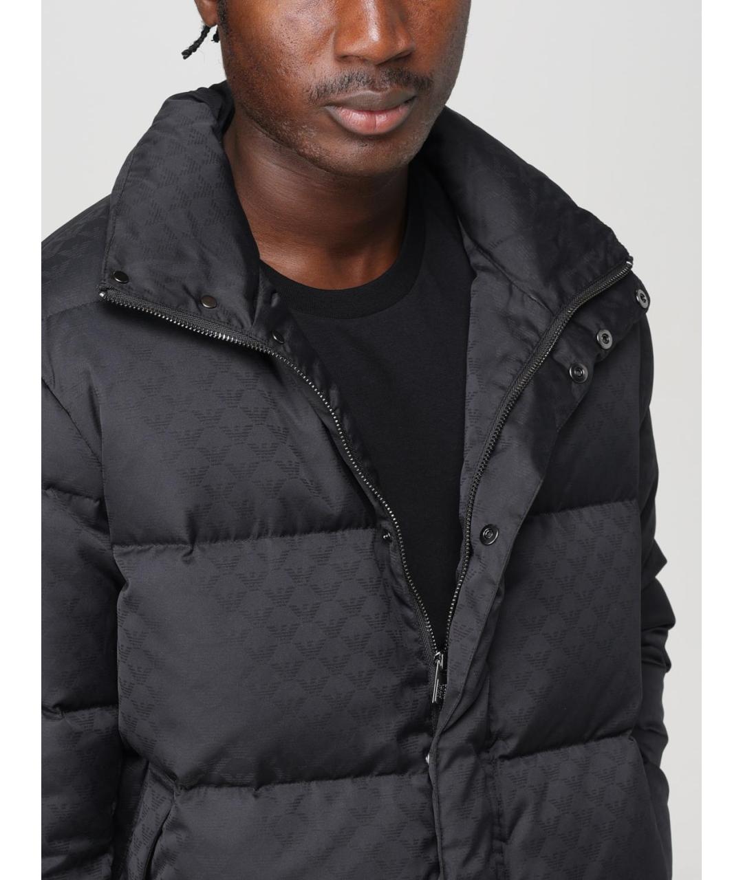 EMPORIO ARMANI Черный полиэстеровый пуховик, фото 4