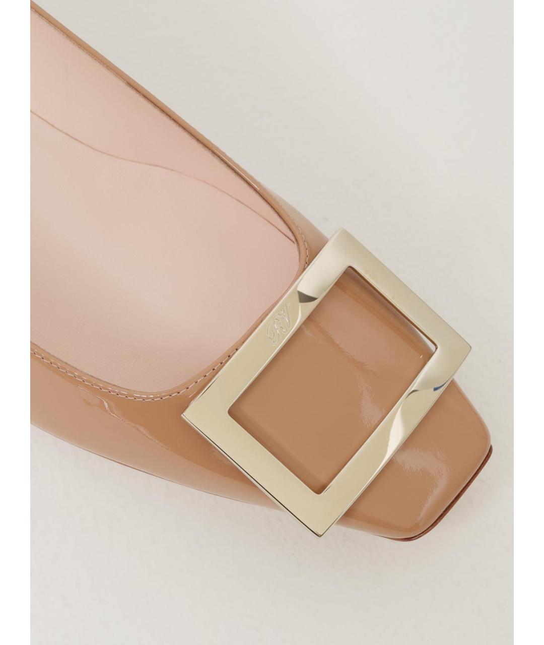 ROGER VIVIER Бежевые кожаные туфли, фото 4