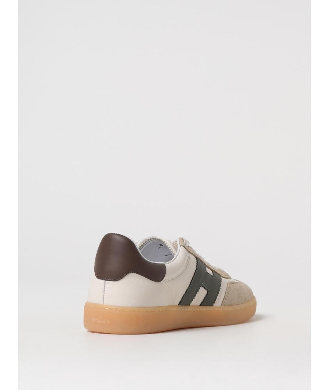 HOGAN Бежевые кожаные низкие кроссовки / кеды, фото 3