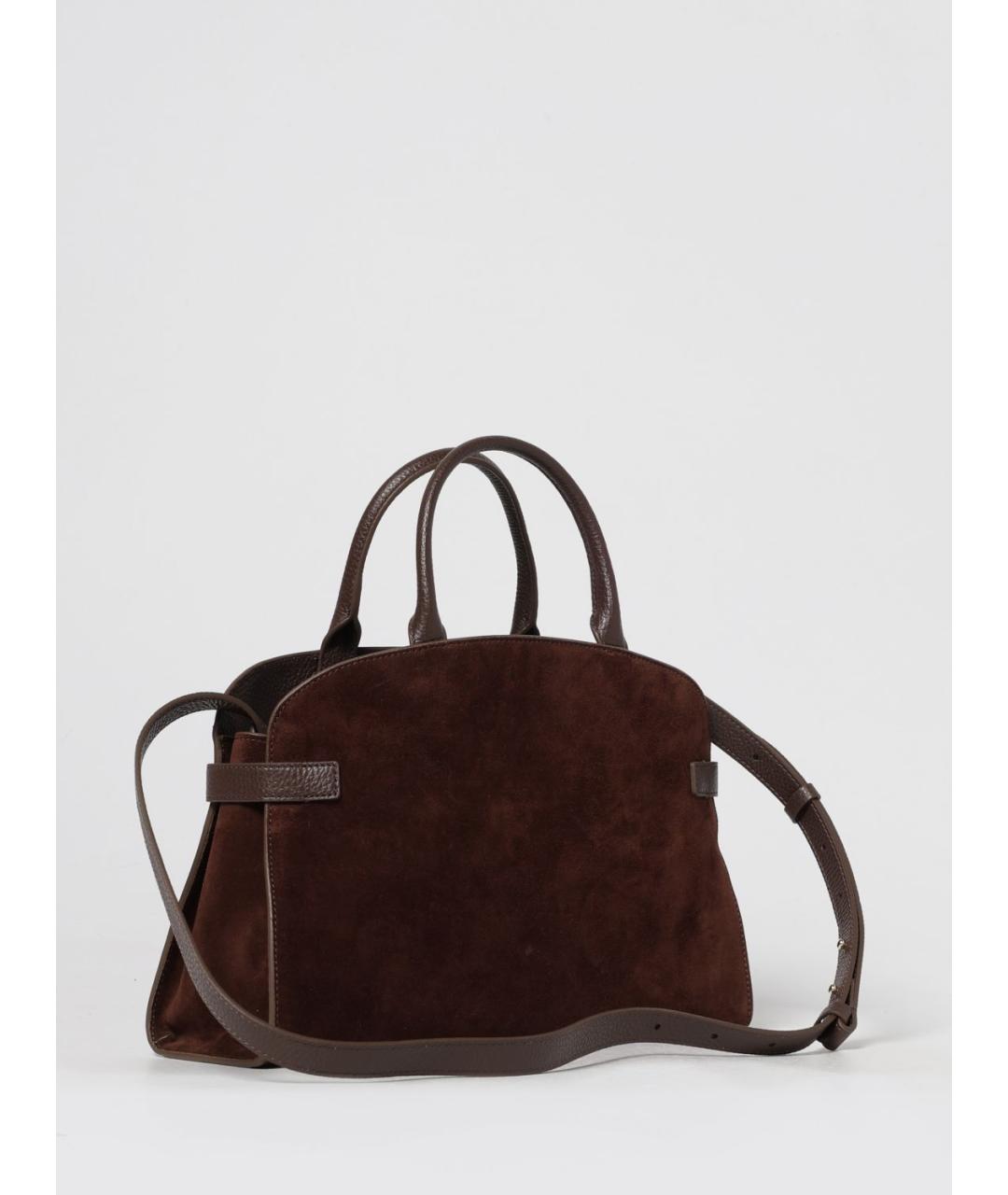 COCCINELLE Коричневая замшевая сумка с короткими ручками, фото 2