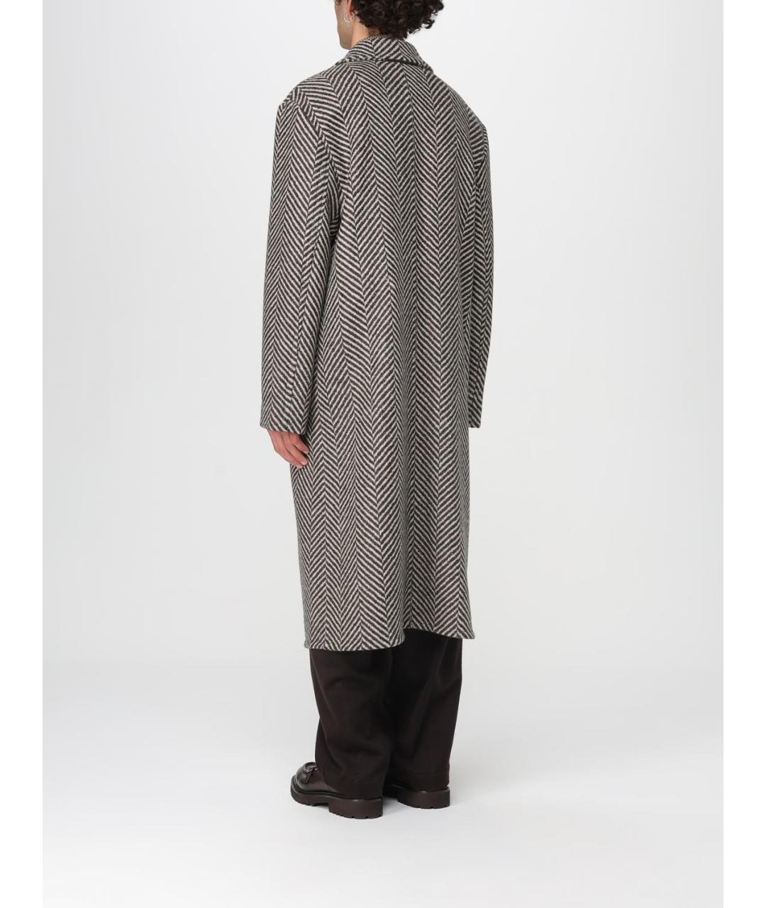 EMPORIO ARMANI Серое шерстяное пальто, фото 3