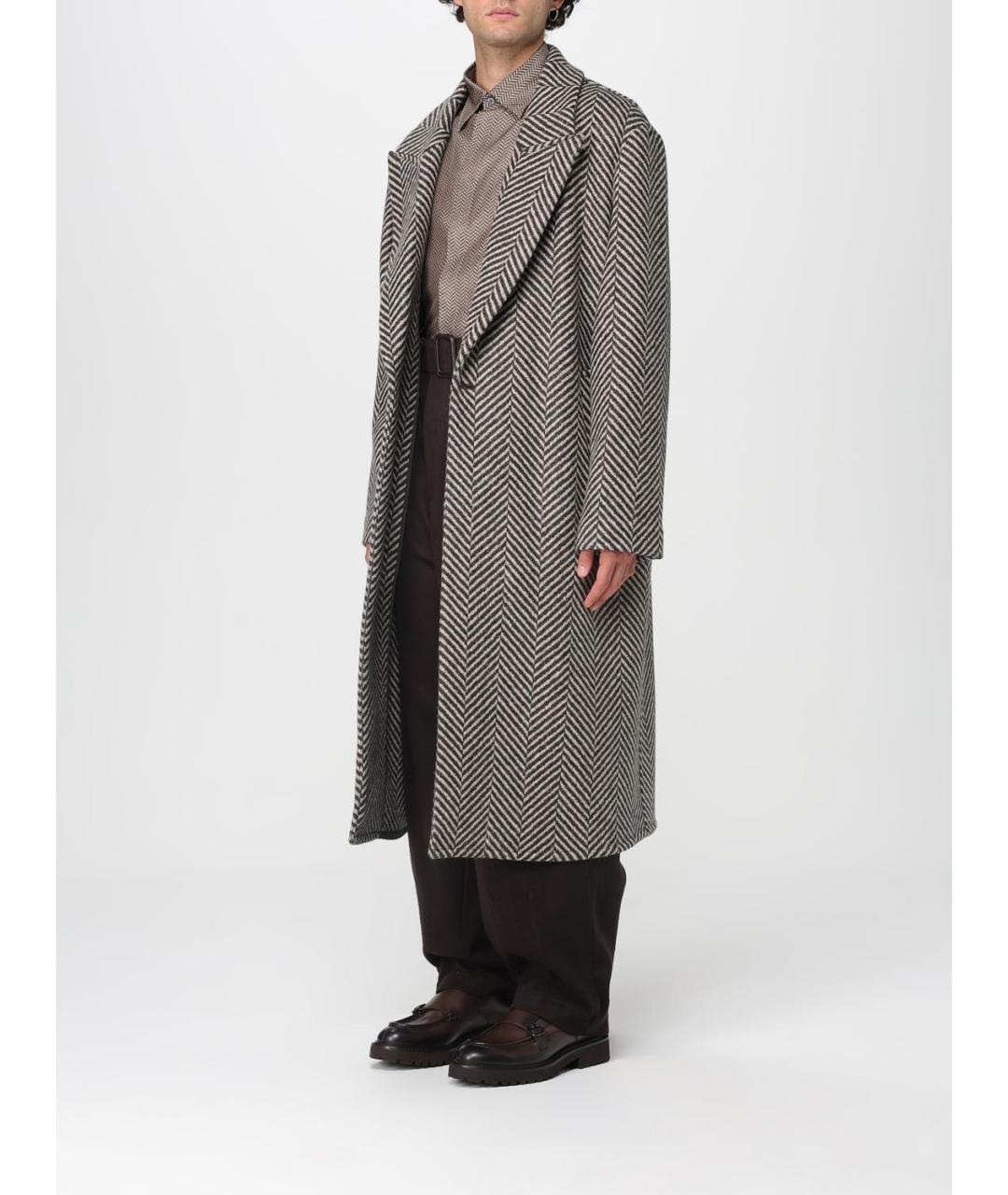 EMPORIO ARMANI Серое шерстяное пальто, фото 4