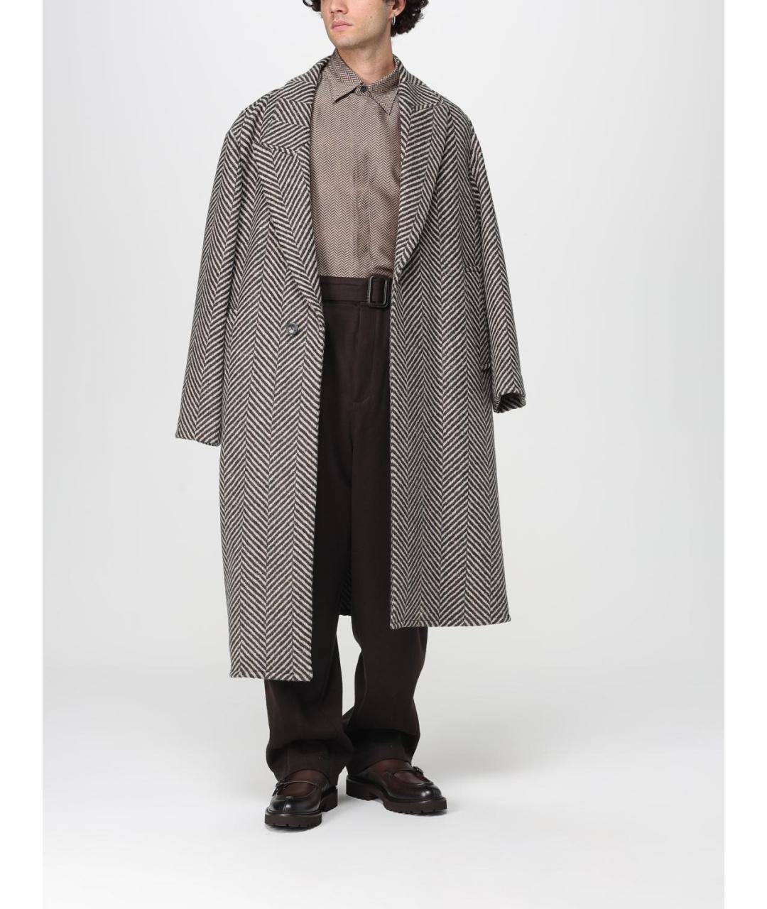 EMPORIO ARMANI Серое шерстяное пальто, фото 2