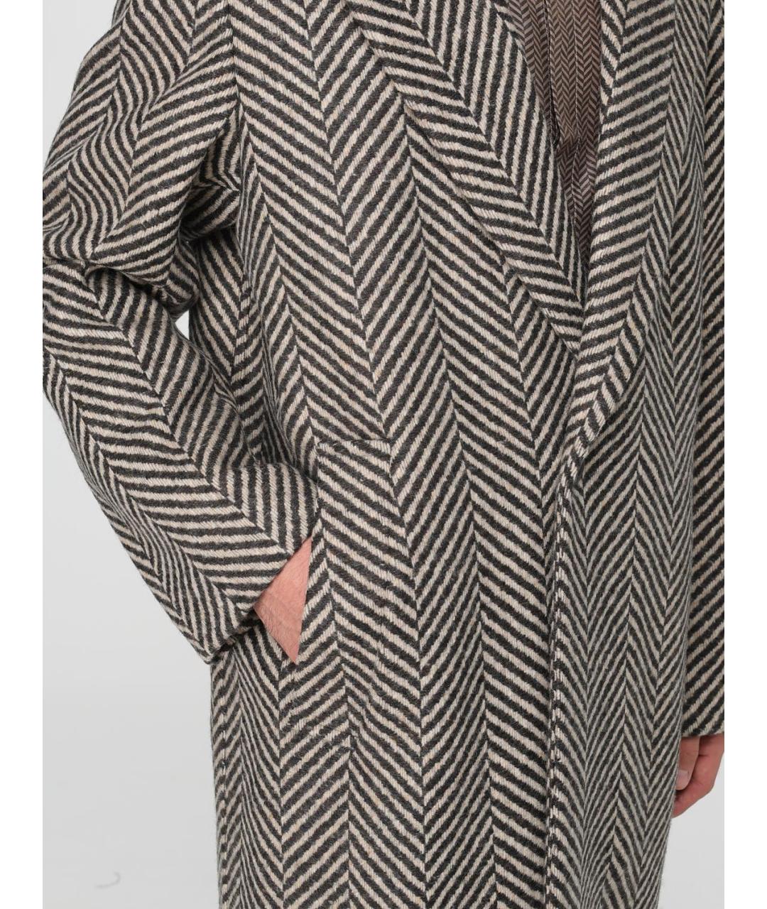 EMPORIO ARMANI Серое шерстяное пальто, фото 5