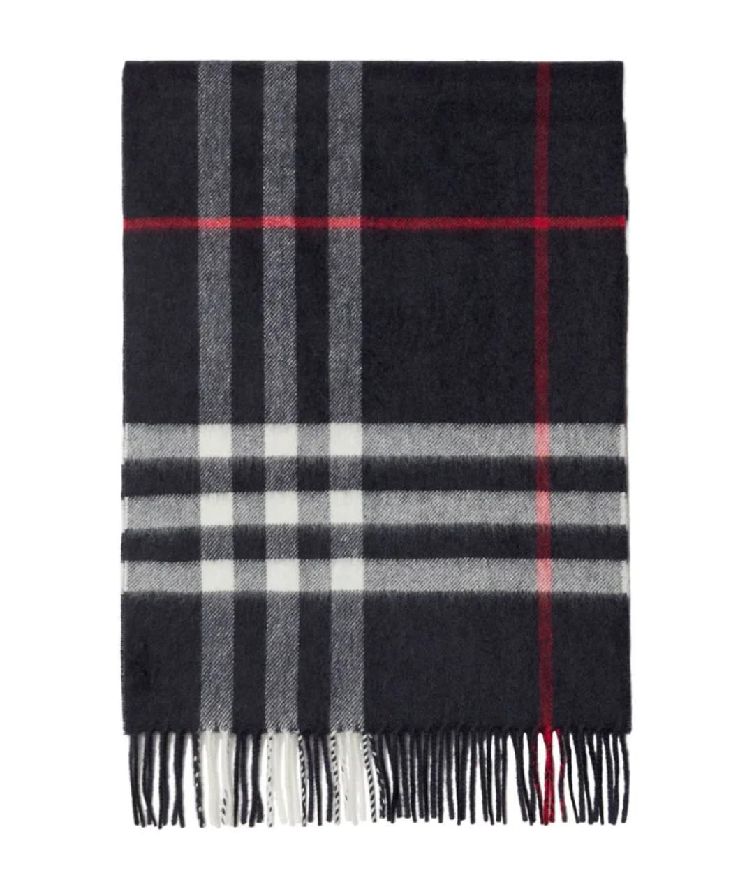 BURBERRY Темно-синий кашемировый шарф, фото 2