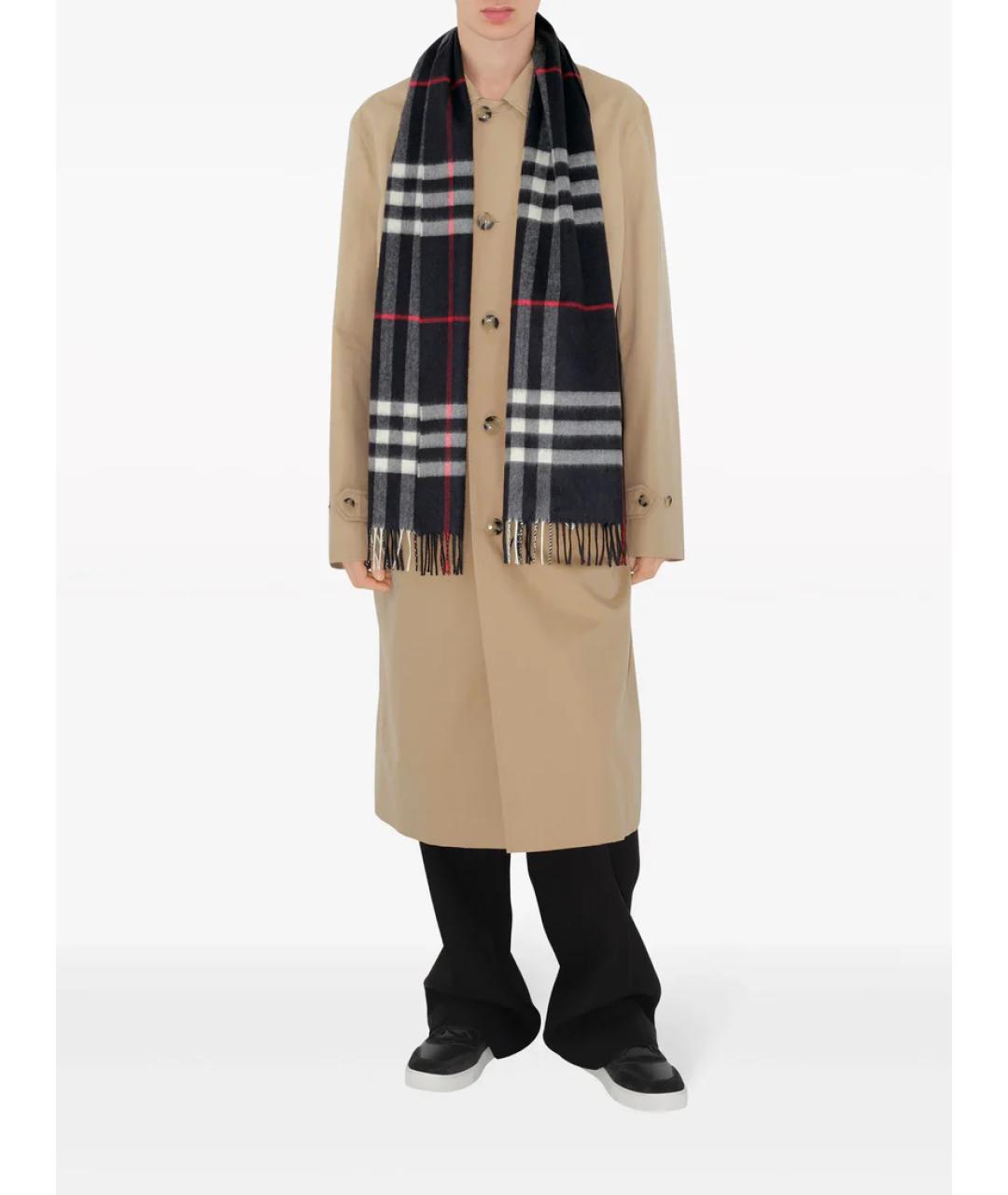 BURBERRY Темно-синий кашемировый шарф, фото 3