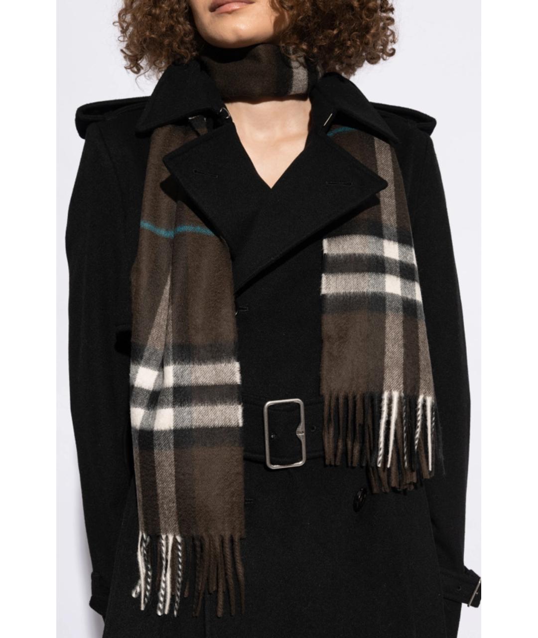 BURBERRY Коричневый кашемировый шарф, фото 4