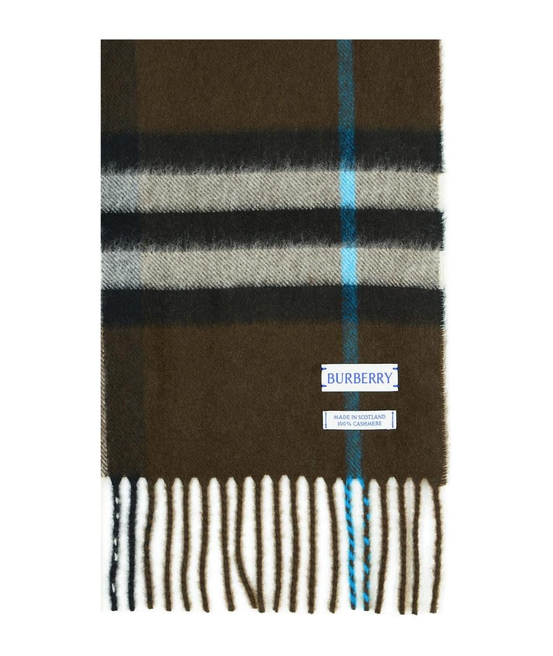 BURBERRY Коричневый кашемировый шарф, фото 3