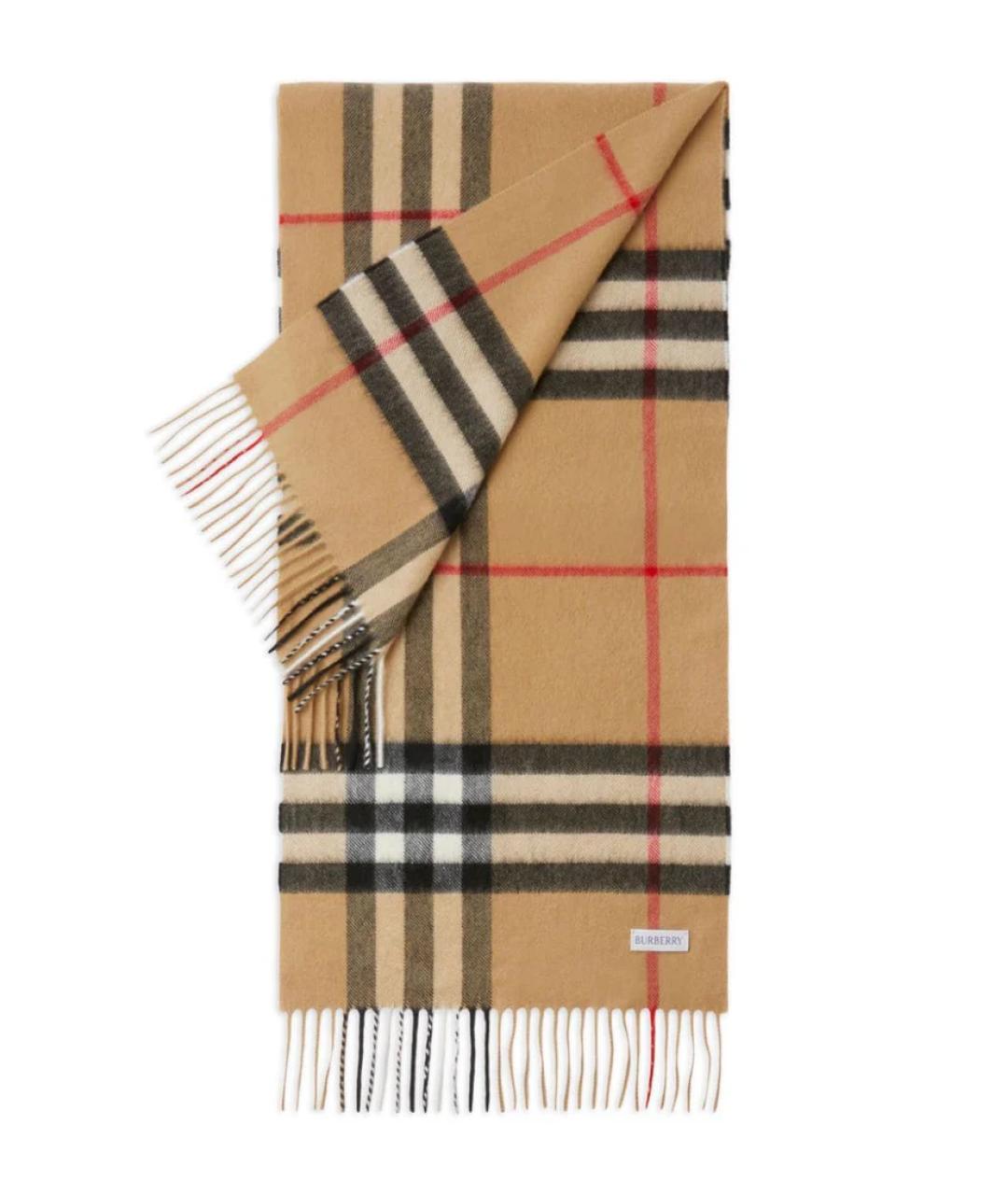 BURBERRY Бежевый кашемировый шарф, фото 1