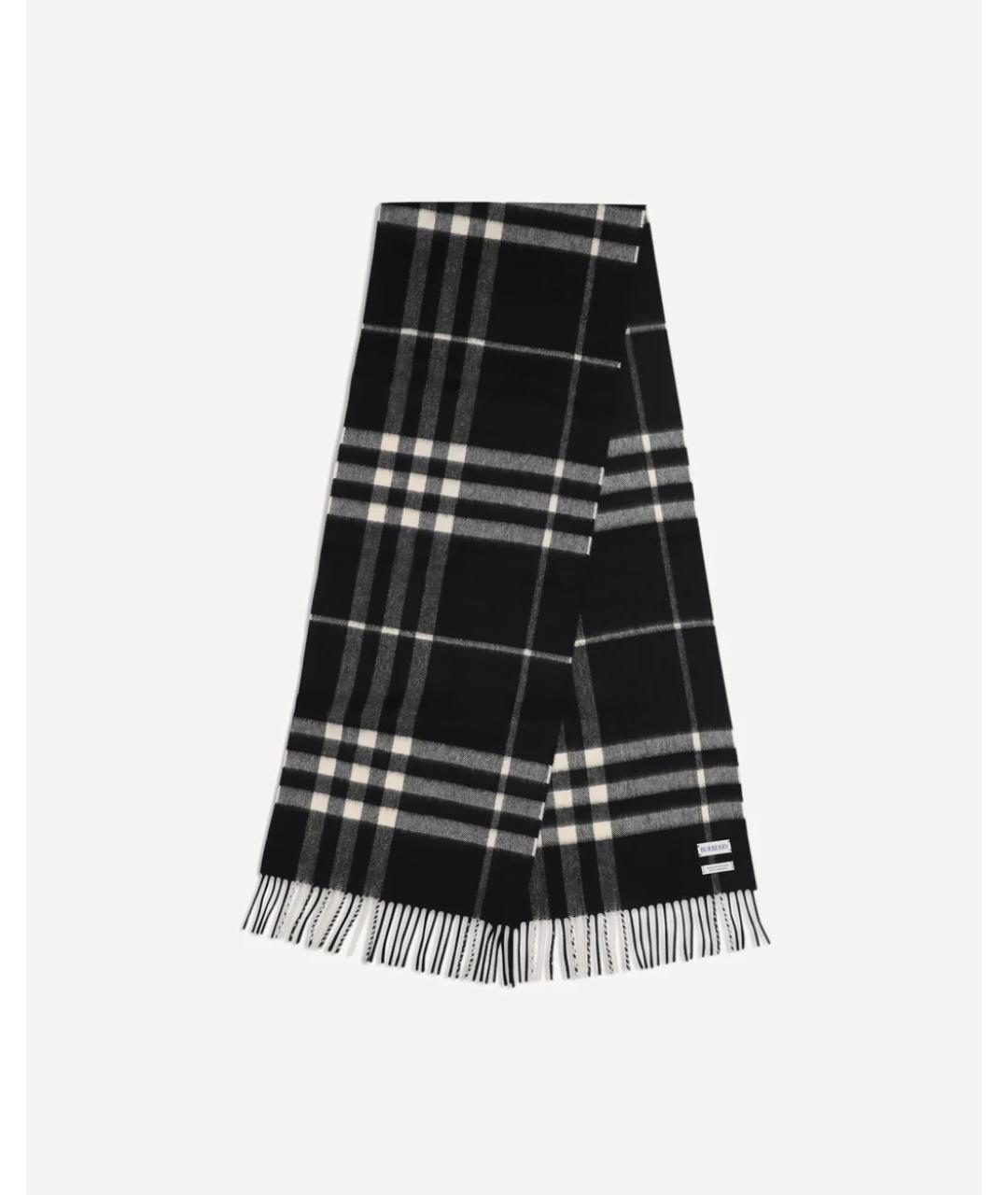 BURBERRY Черный кашемировый шарф, фото 2