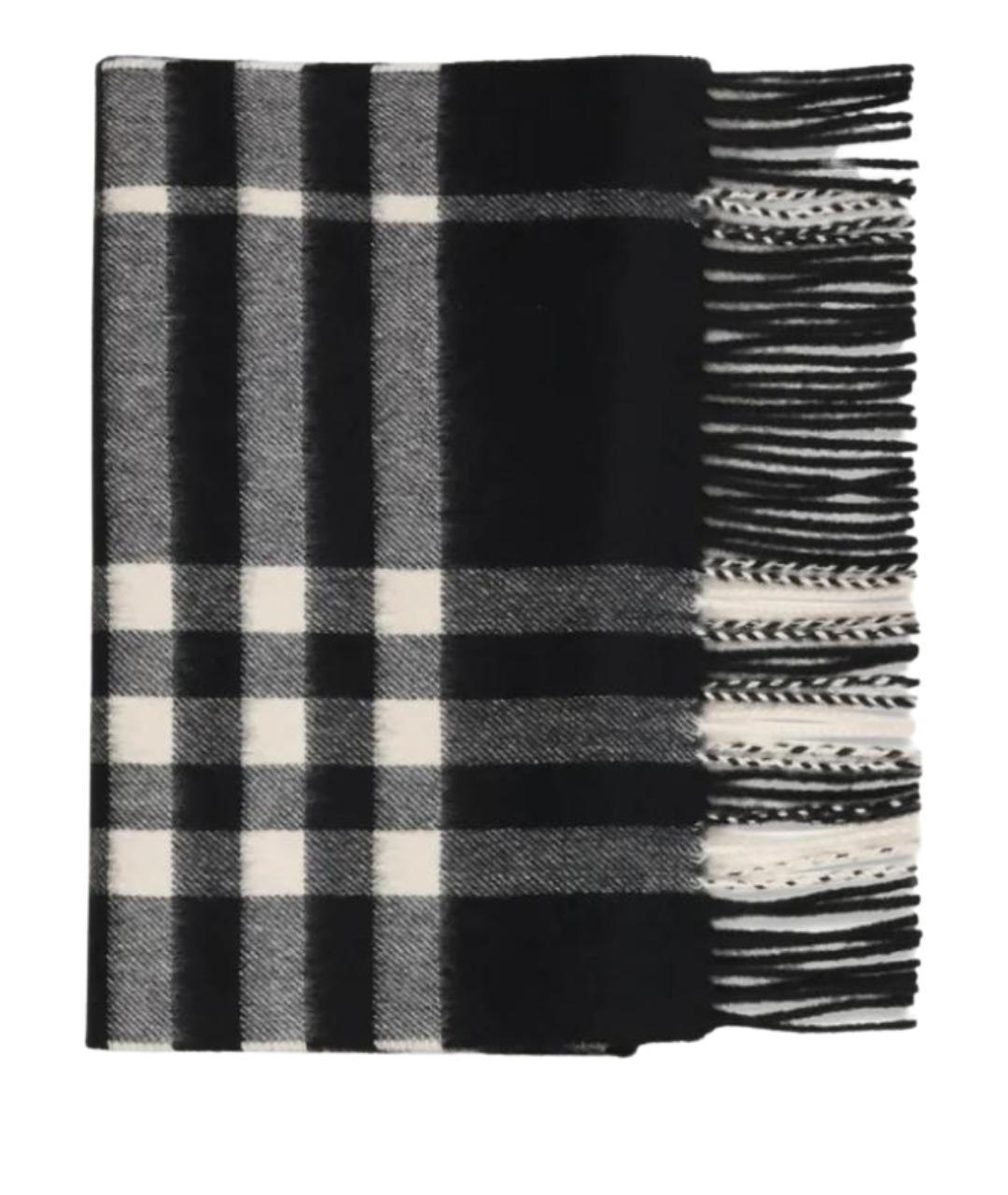 BURBERRY Черный кашемировый шарф, фото 1