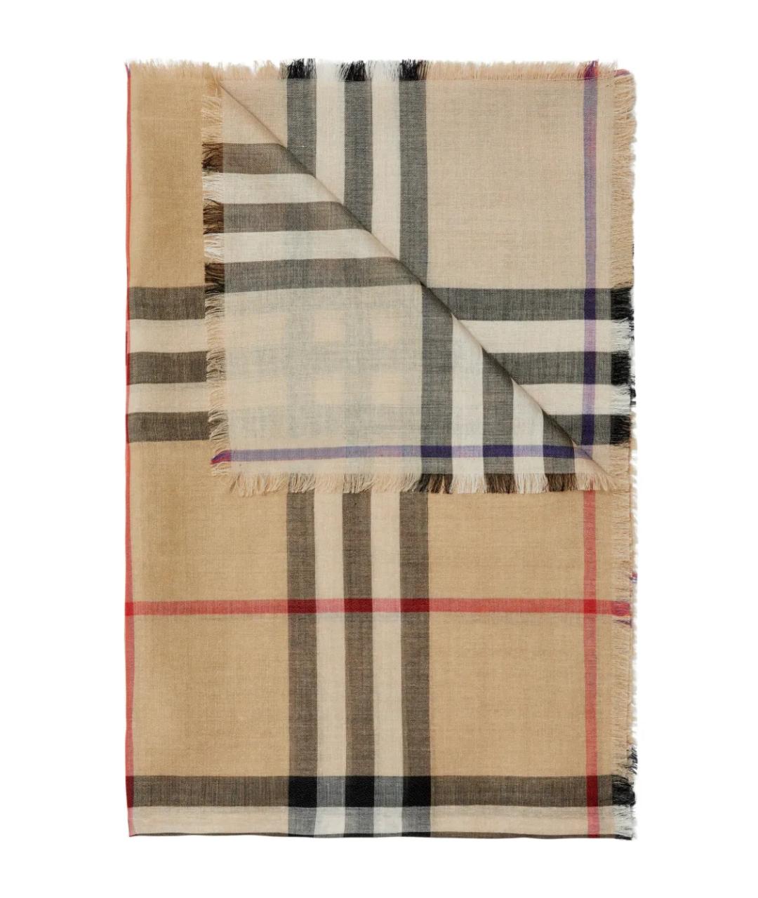 BURBERRY Бежевый шарф, фото 2