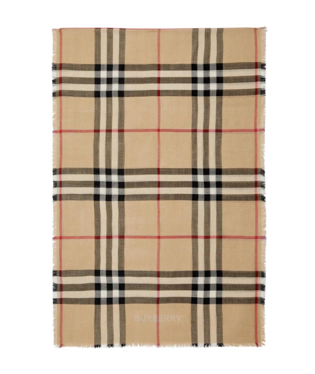 BURBERRY Бежевый шарф, фото 3