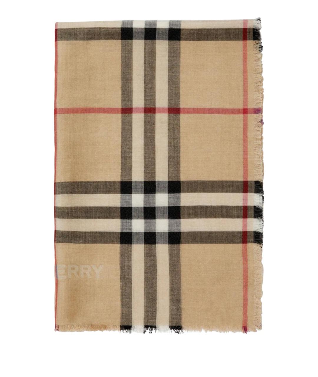 BURBERRY Бежевый шарф, фото 1