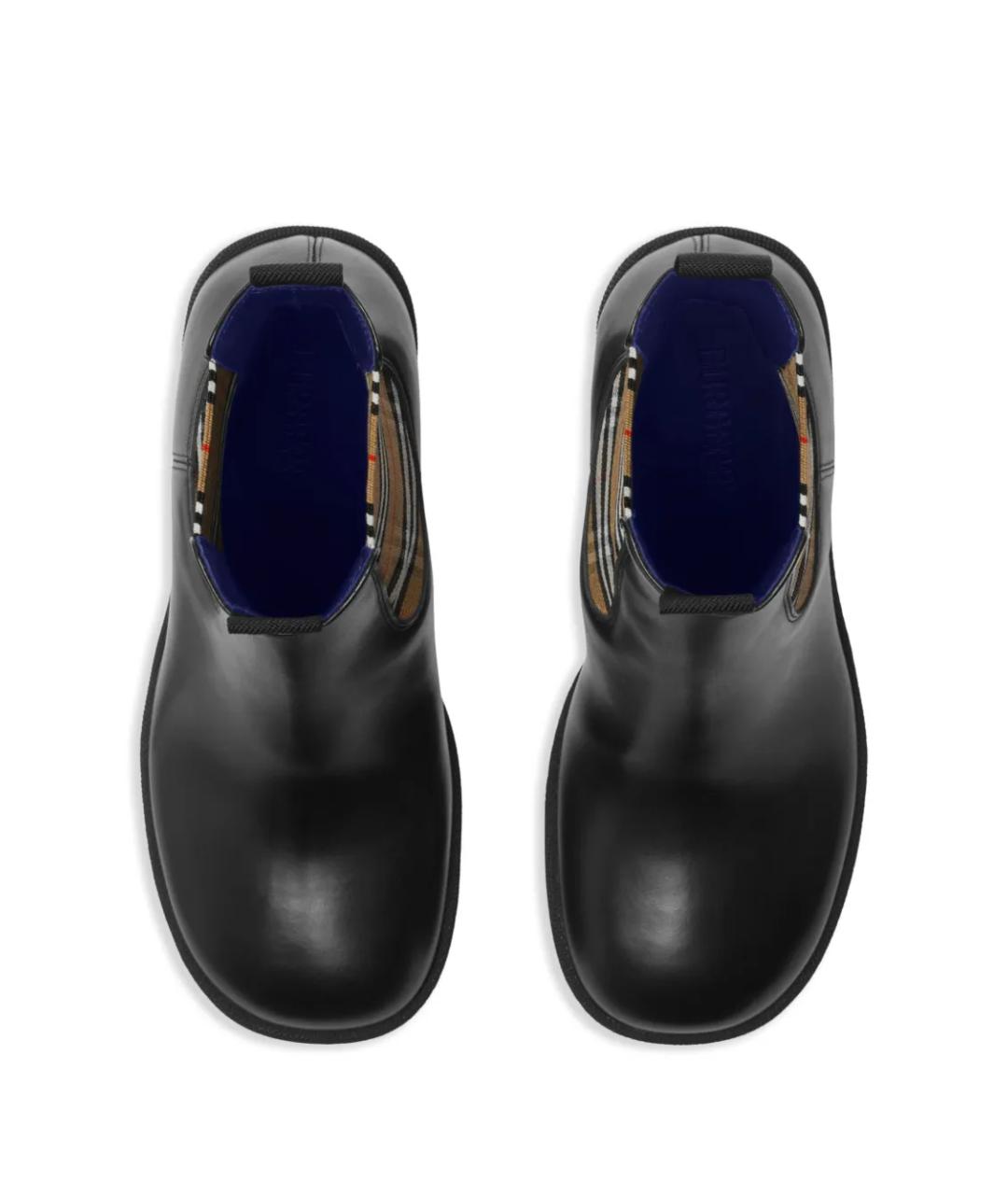 BURBERRY Черные кожаные ботильоны, фото 5