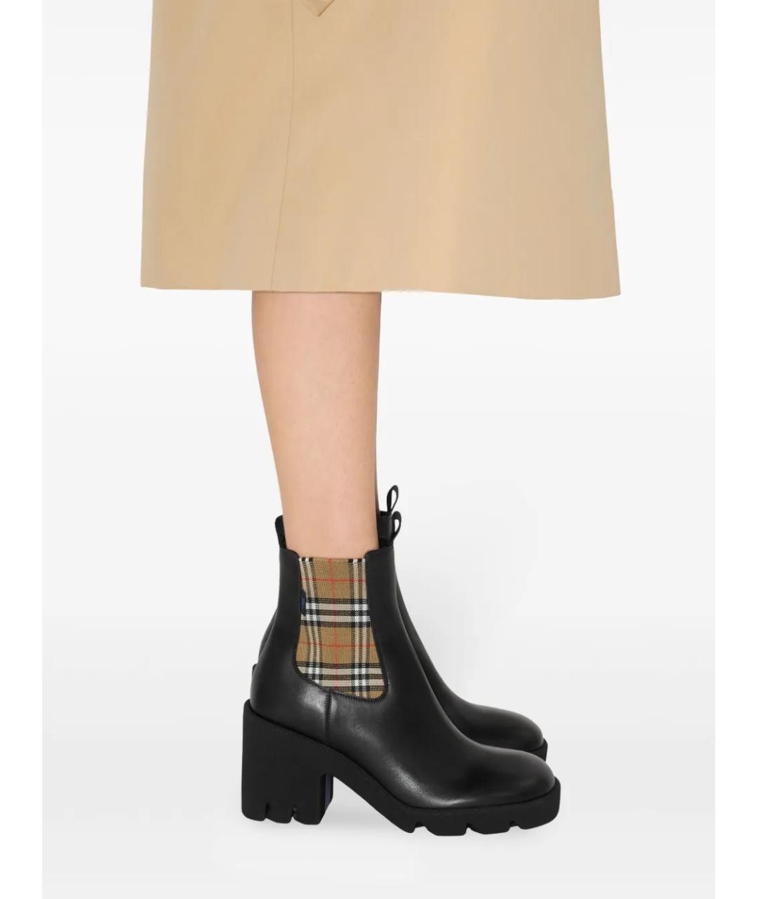 BURBERRY Черные кожаные ботильоны, фото 6