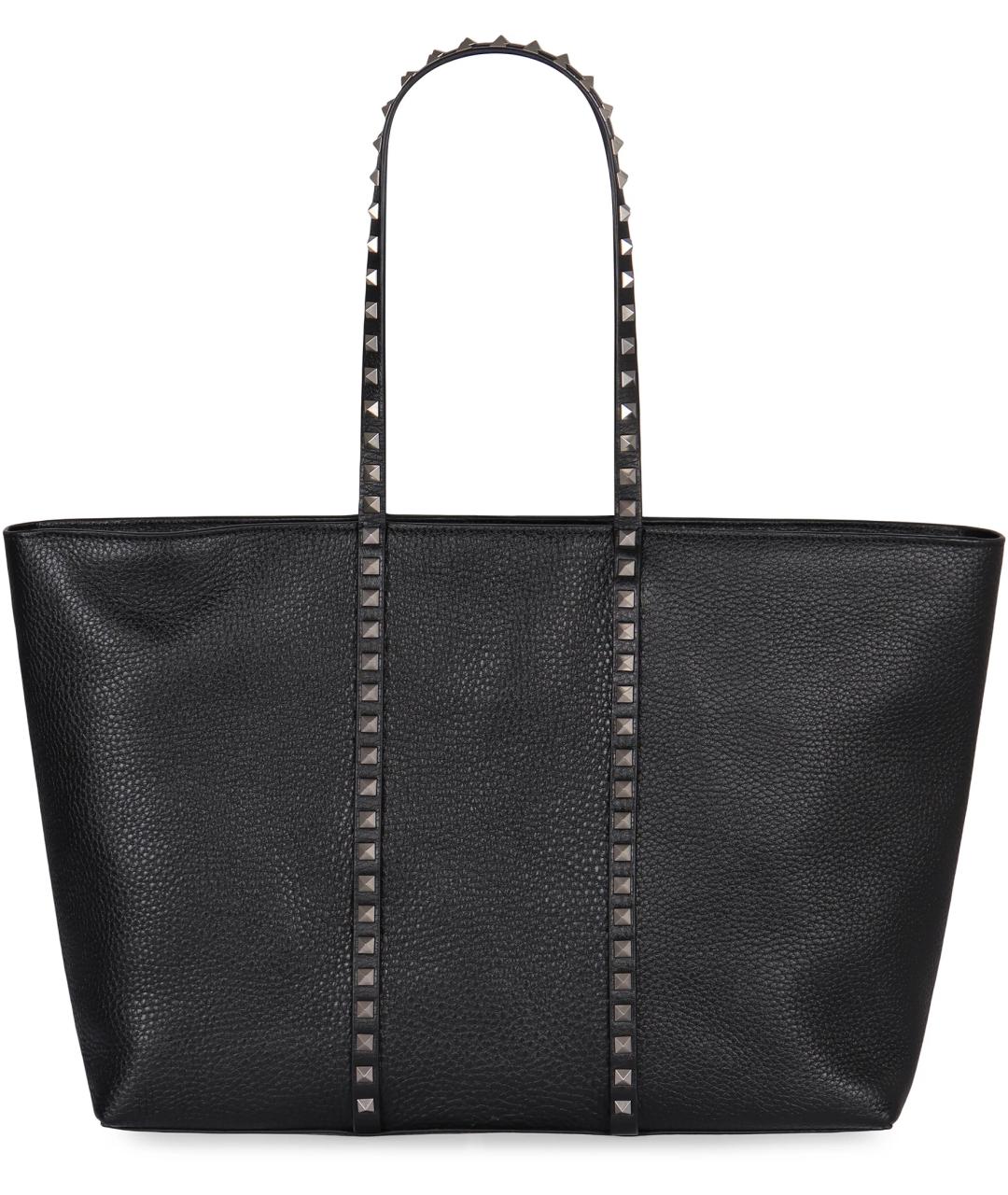 VALENTINO Черная кожаная сумка тоут, фото 3