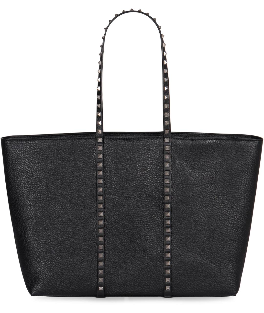 VALENTINO Черная кожаная сумка тоут, фото 1