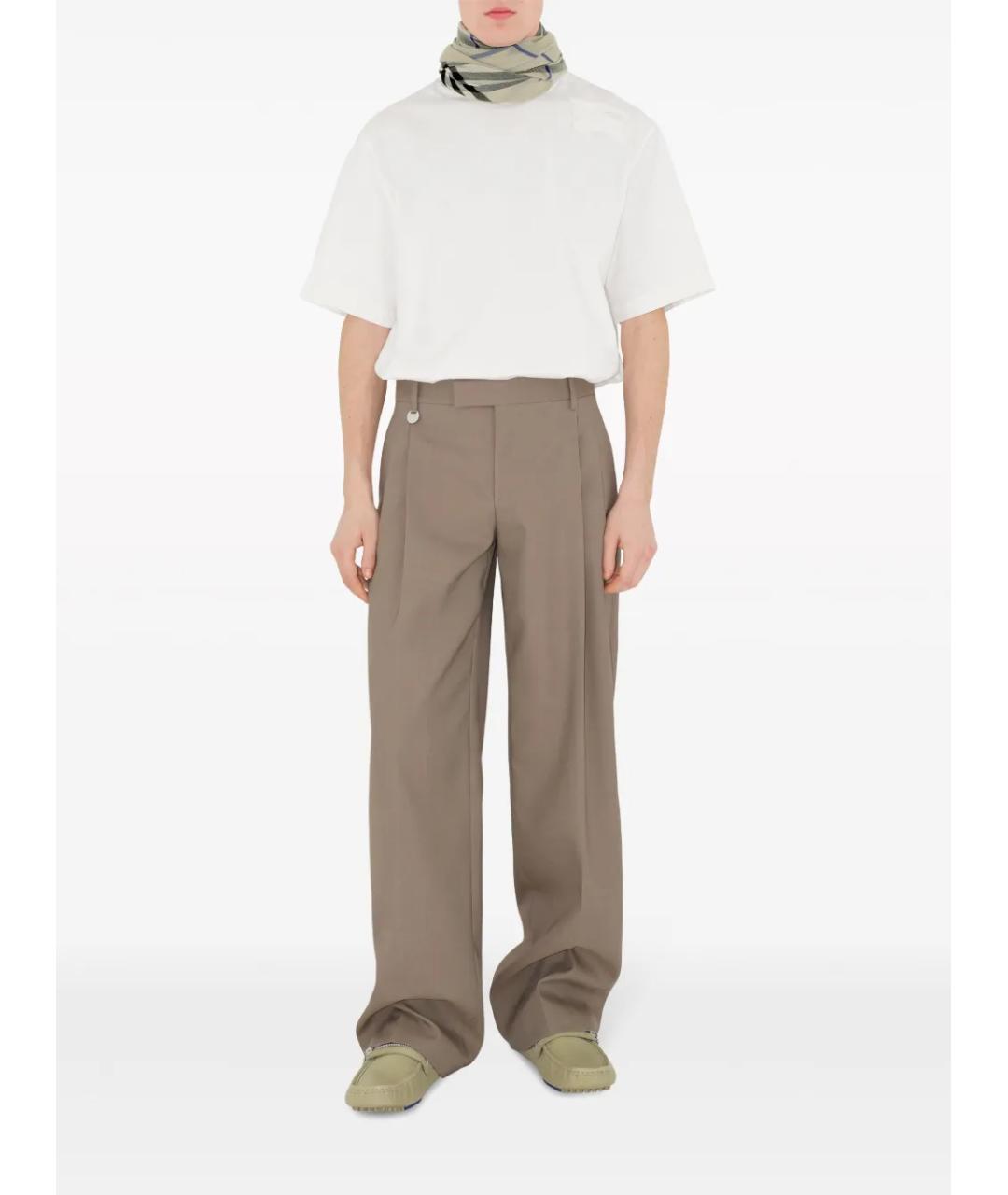 BURBERRY Бежевый шерстяной шарф, фото 4