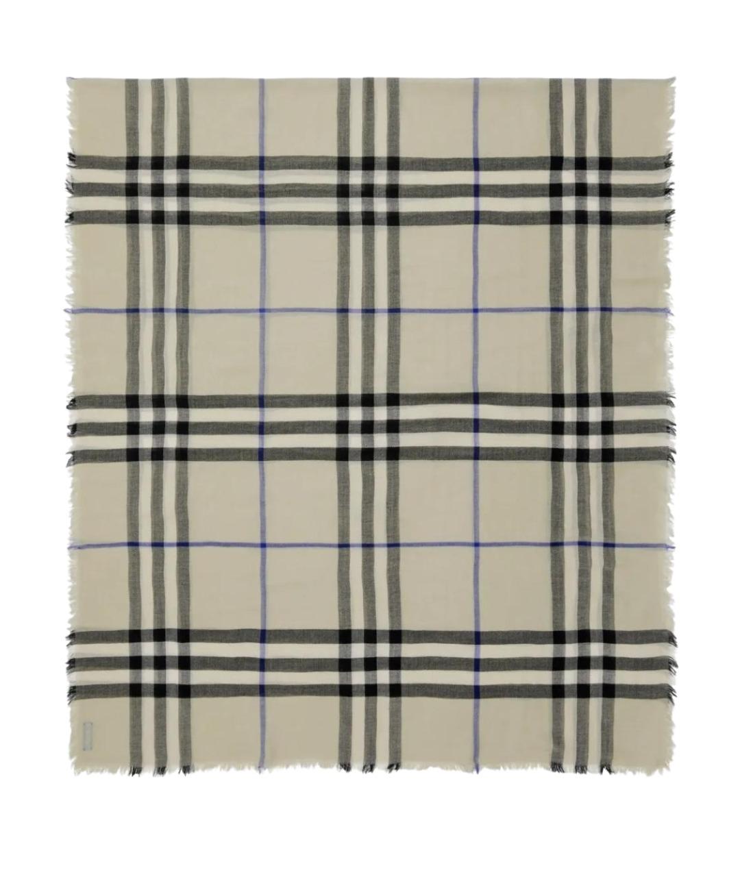 BURBERRY Бежевый шерстяной шарф, фото 1