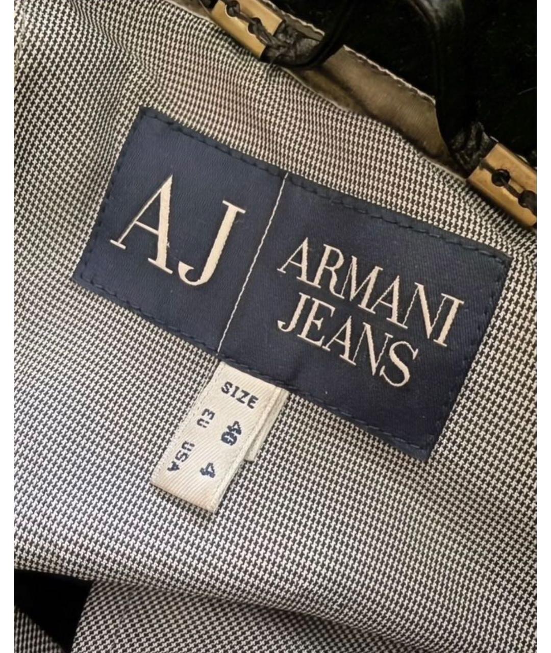 ARMANI JEANS Черное шерстяное пальто, фото 4